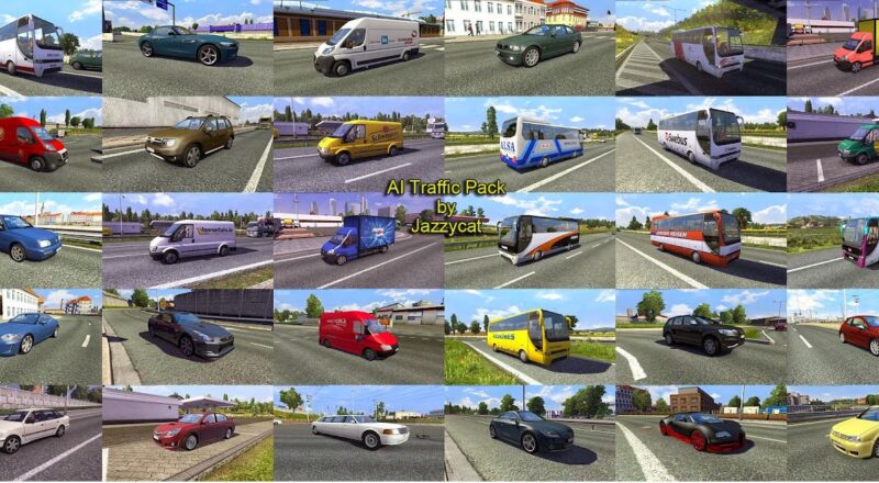 Mod – Pack de Carros Para o Tráfego V.17.2 Para V.1.43.X By: Jazzycat – Mods Euro Truck 2