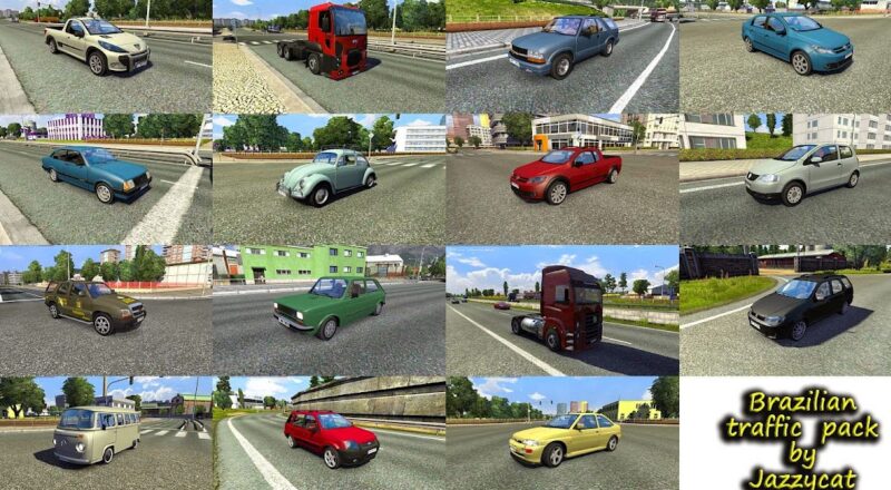 Mod – Pack de Carros e Ônibus Brasileiros V.4.1 Para o Tráfego Para V.1.43.X By: Jazzycat