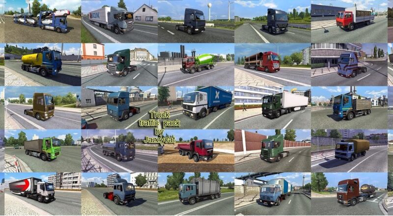 Mod – Pack de Caminhões Para o Tráfego V.6.8 Para V.1.43.X By: Jazzycat