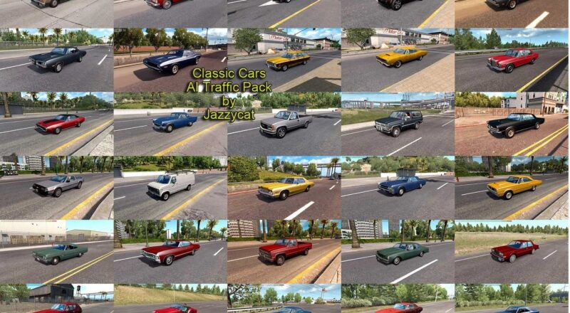 Classic Cars AI Traffic Pack by Jazzycat v6.7 ATS – Euro Truck Simulator 2 Mods