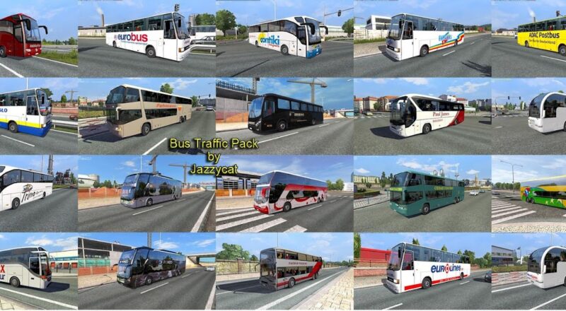 Mod – Pack de Ônibus Para o Tráfego V.13.9 Para V.1.43.X By: Jazzycat – Euro Truck 2