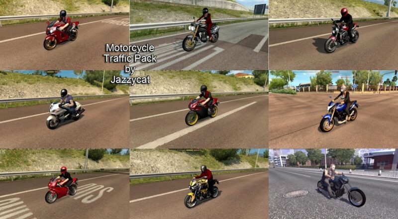 Mod – Pack de Motocicletas Para o Tráfego V.3.9.5 Para V.1.43.X By: Jazzycat