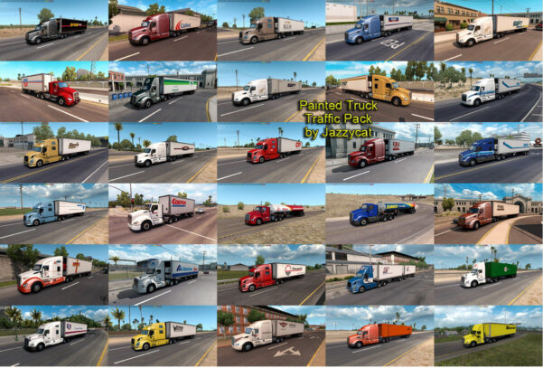 [ATS] Painted Trucks in Traffic Pack v4.9 [1.43.x]