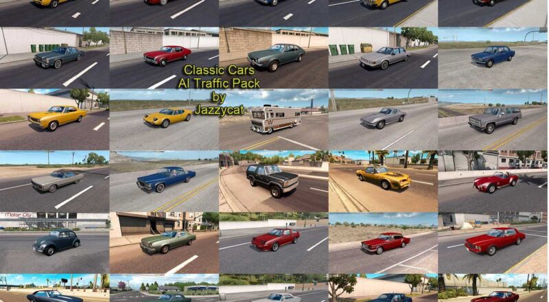 Trafego de Carros Classicos – Pack da Jazzycat v6.9 Para ATS – 1.43