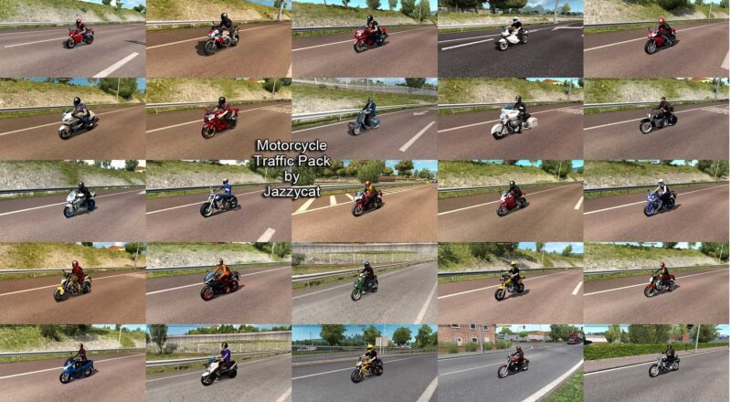 Pacote de tráfego de motocicleta por Jazzycat v4.1 ETS2