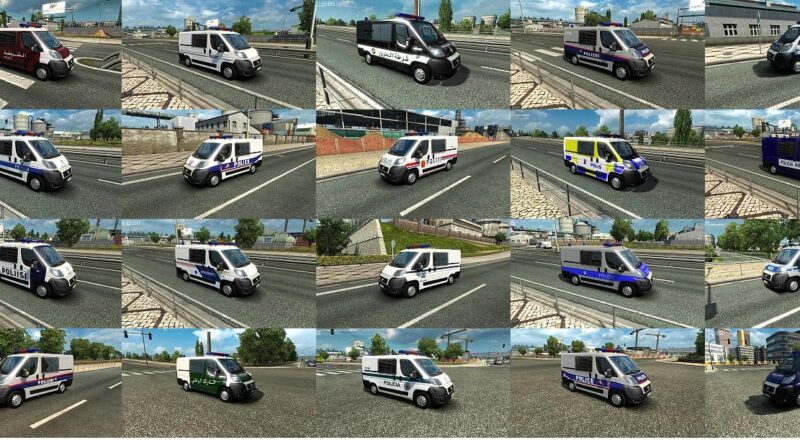 Mod – Pack de Vans da Polícia Tráfego V.2.0.1 Para V.1.44.X By: Solaris36 – Blog Euro Truck 2