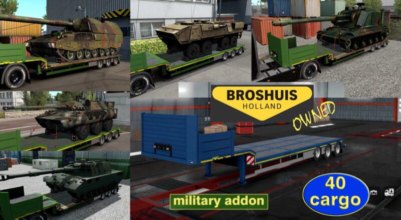 Addon Militar para Trailer Proprietário Broshuis v1.2.11 ETS2