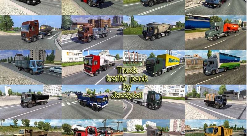 ETS2 – Pacote de Tráfego de Caminhão por Jazzycat v8.1