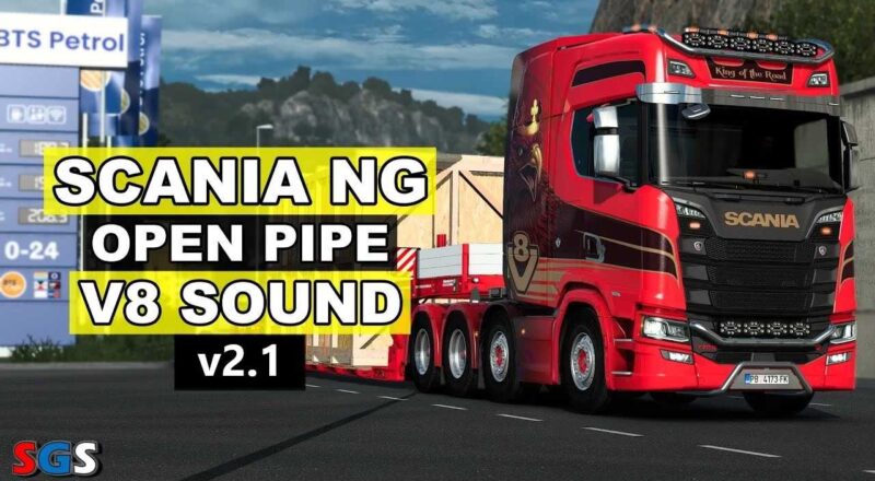 Scania NG tubo aberto V8 som v2.1 1.49 ETS2