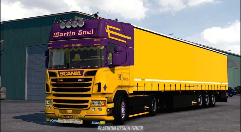 Caminhão Scania R450 + Reboque Martin Snel v7 1.49 ETS2