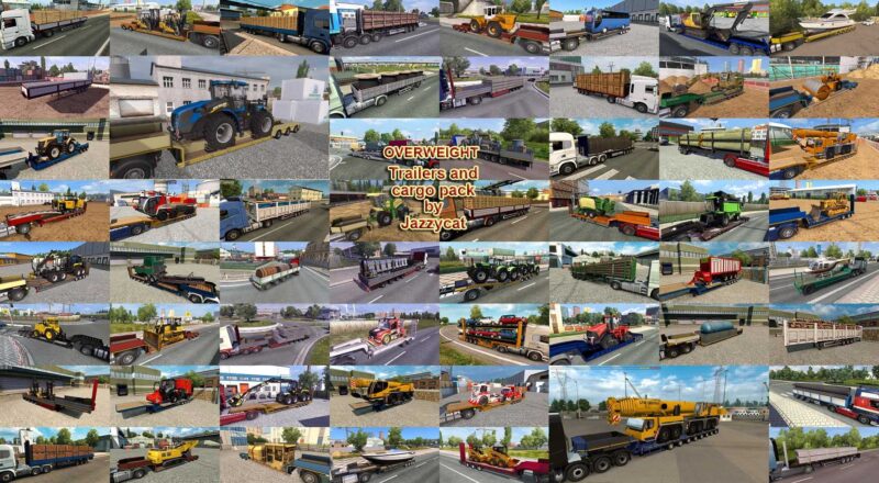 Trailers com excesso de peso e pacote de carga da Jazzycat v11.9.3 ETS2