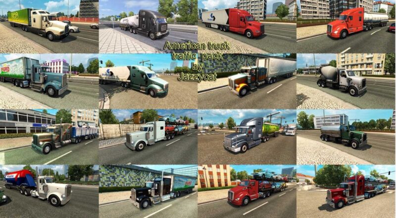 Pacote de tráfego de caminhões americanos por Jazzycat v2.6.13 ETS2