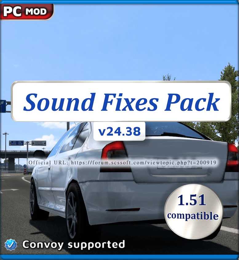 Mod Sound Fixes Pack v24.38 para 1.51 beta aberto apenas ETS2