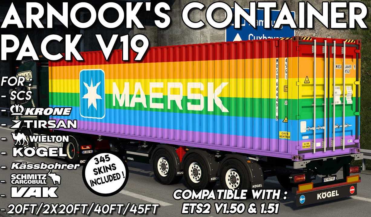 Mod – Pack de contêineres de Arnook v19 1.51 – ETS2